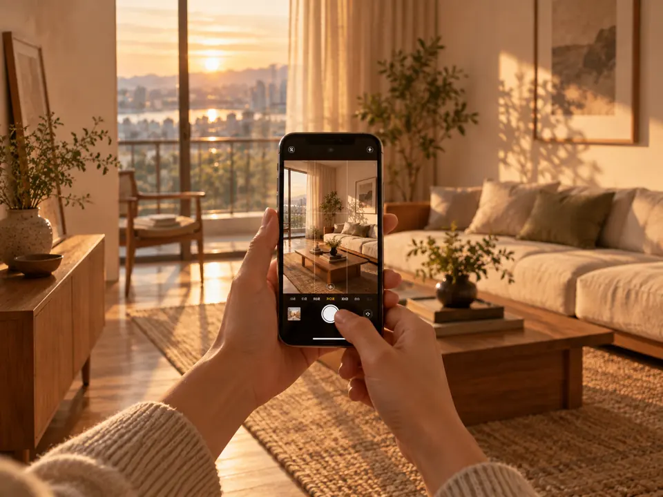 집 사진으로 예상 금액을 받는 모습 (그림) · 공덕동 유품정리